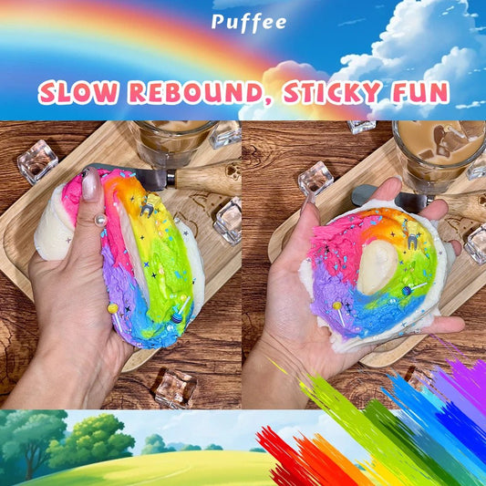 Taba Squishy Rainbow Bagel Taba - The Squishy Bake Shop