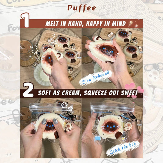 Taba Squishy Siamese Puff Taba Dessert Cat Kitty - The Squishy Bake Shop