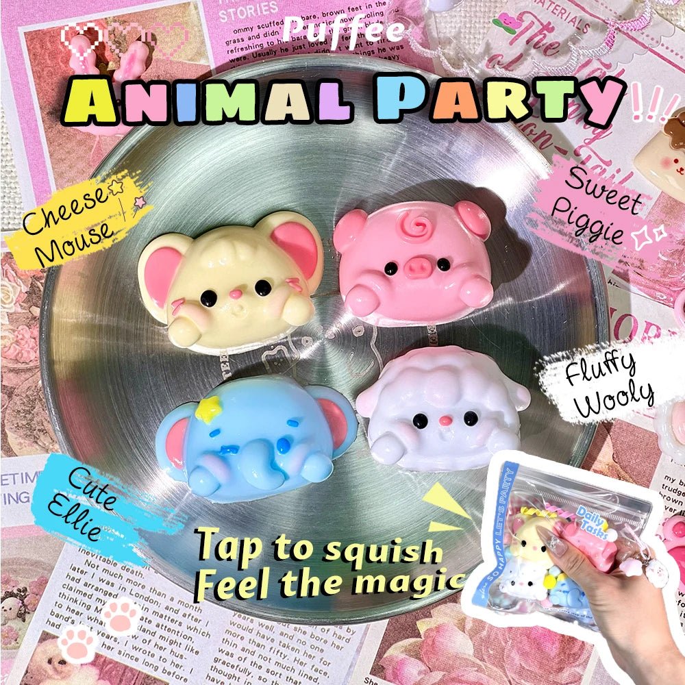 Taba Squishy Animal Party Taba Mouse Elephant Lamb pig - The Squishy Bake Shop