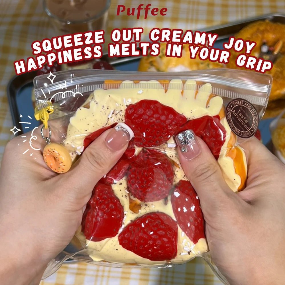 Taba Squishy Bagel Taba Bread Strawberry Crunch Crispy - The Squishy Bake Shop