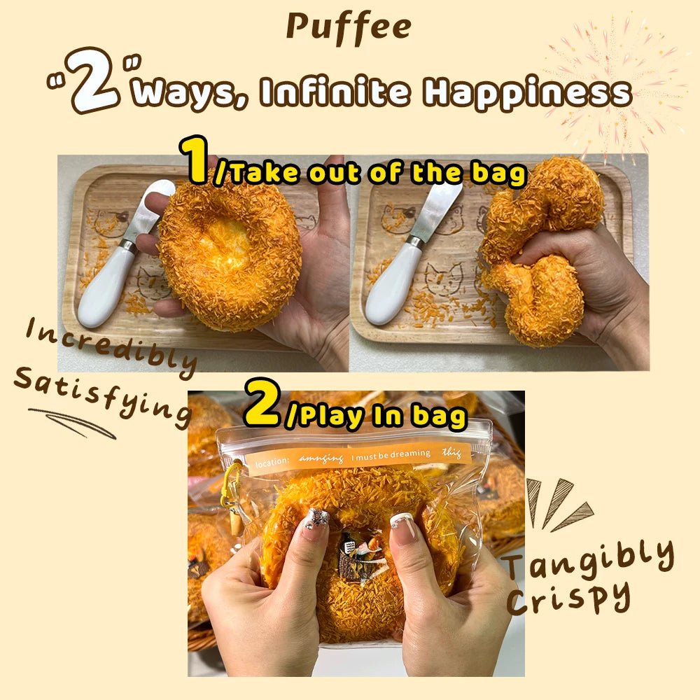 Taba Squishy Bagel Taba Bread Strawberry Crunch Crispy - The Squishy Bake Shop