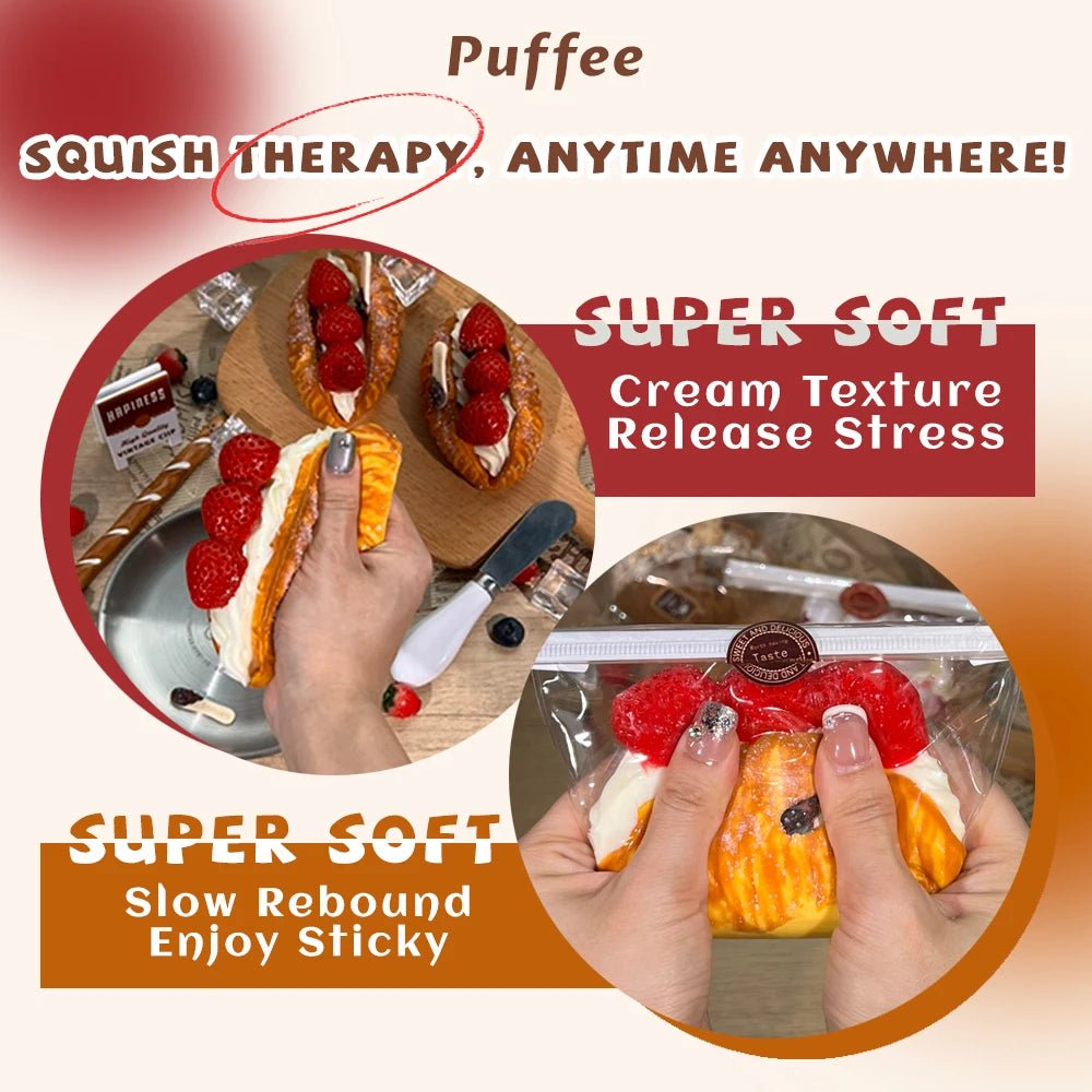 Taba Squishy Cream Bread Toast Taba Strawberry Chocolate - The Squishy Bake Shop