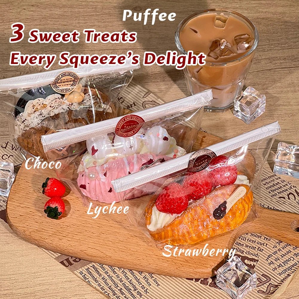 Taba Squishy Cream Bread Toast Taba Strawberry Chocolate - The Squishy Bake Shop