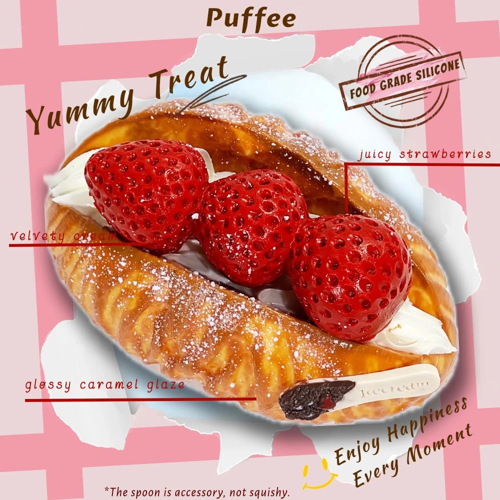 Taba Squishy Cream Bread Toast Taba Strawberry Chocolate - The Squishy Bake Shop