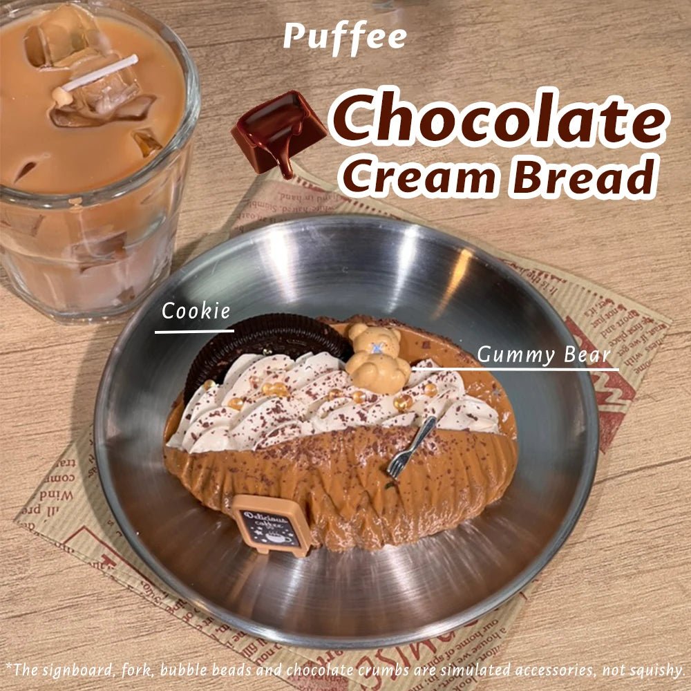 Taba Squishy Cream Bread Toast Taba Strawberry Chocolate - The Squishy Bake Shop