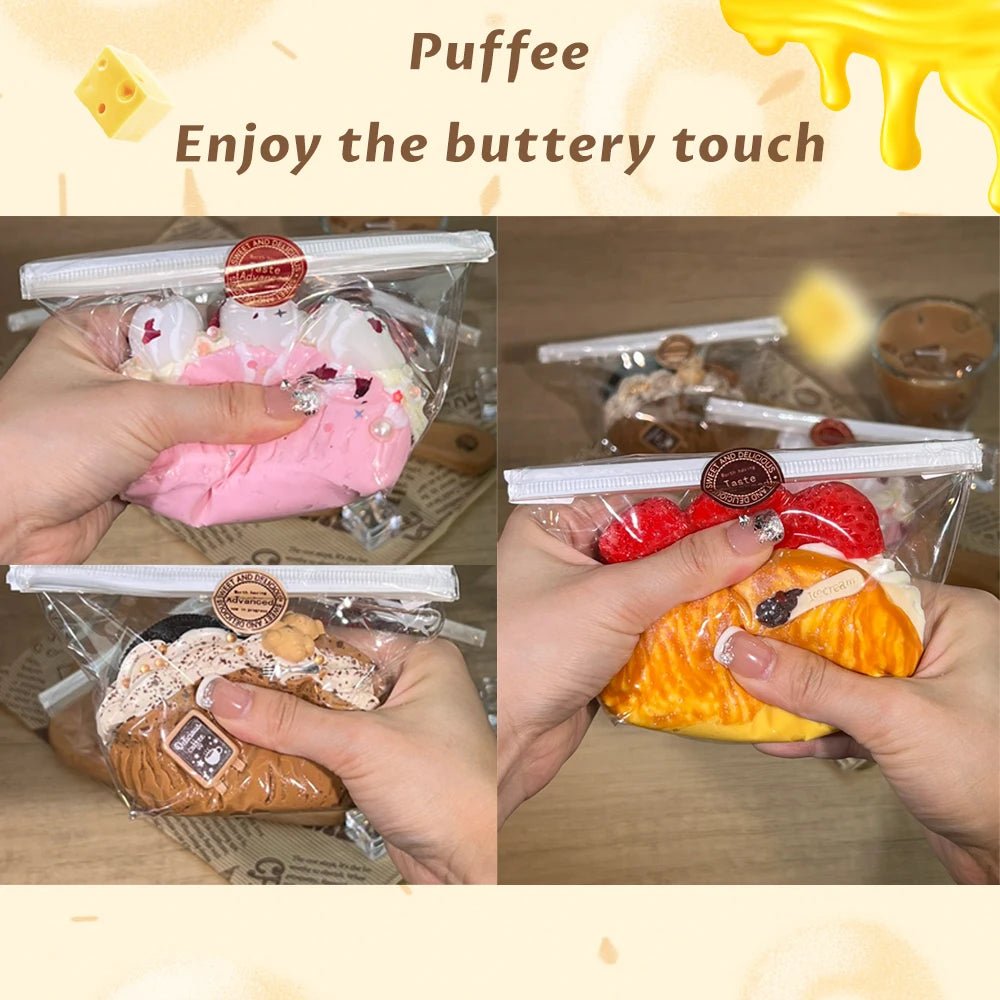 Taba Squishy Cream Bread Toast Taba Strawberry Chocolate - The Squishy Bake Shop