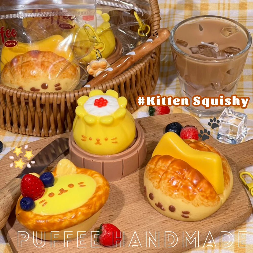 Taba Squishy Kitten Cafe Taba Pineapple Bun - The Squishy Bake Shop