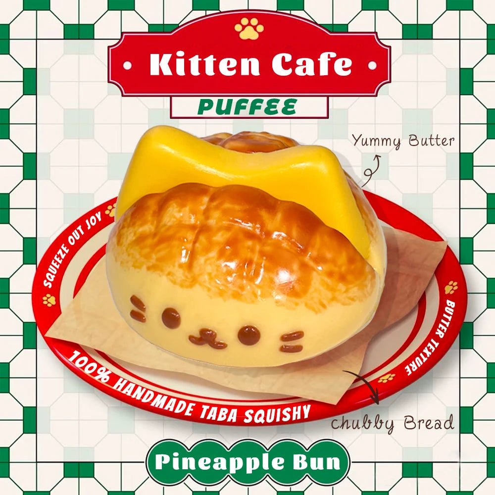 Taba Squishy Kitten Cafe Taba Pineapple Bun - The Squishy Bake Shop