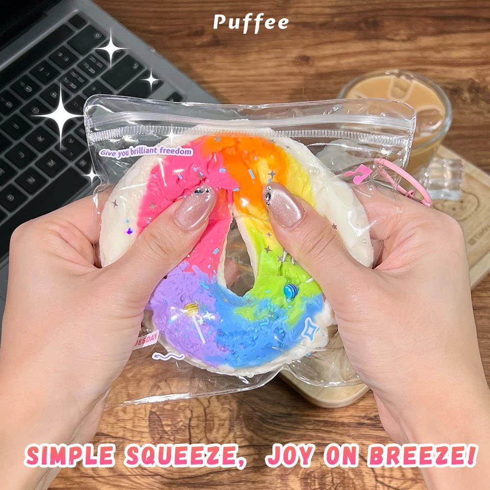 Taba Squishy Rainbow Bagel Taba - The Squishy Bake Shop