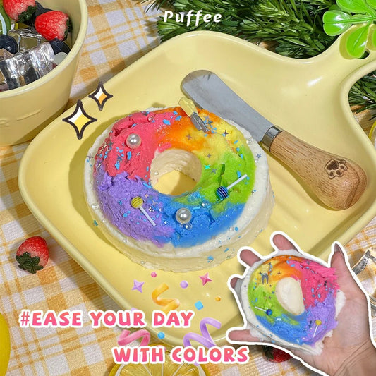 Taba Squishy Rainbow Bagel Taba - The Squishy Bake Shop