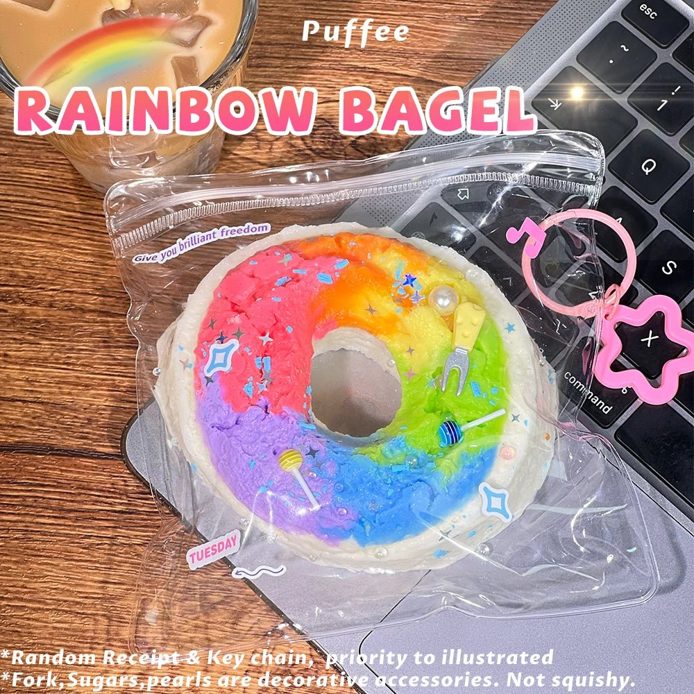 Taba Squishy Rainbow Bagel Taba - The Squishy Bake Shop
