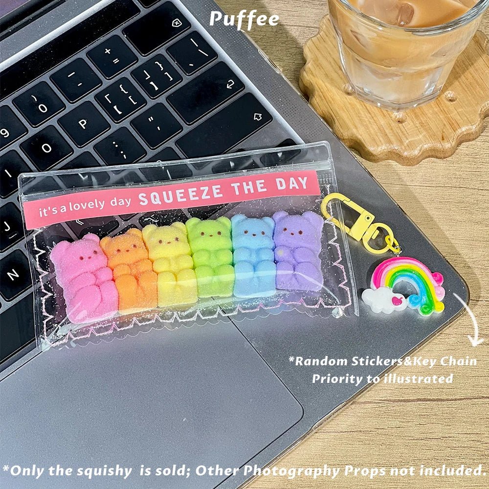 Taba Squishy Rainbow Bear Pastels Taba Gummy Cat - The Squishy Bake Shop