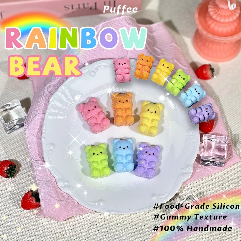 Taba Squishy Rainbow Bear Pastels Taba Gummy Cat - The Squishy Bake Shop