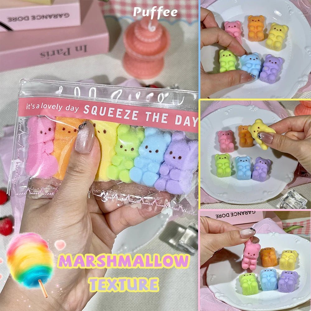 Taba Squishy Rainbow Bear Pastels Taba Gummy Cat - The Squishy Bake Shop