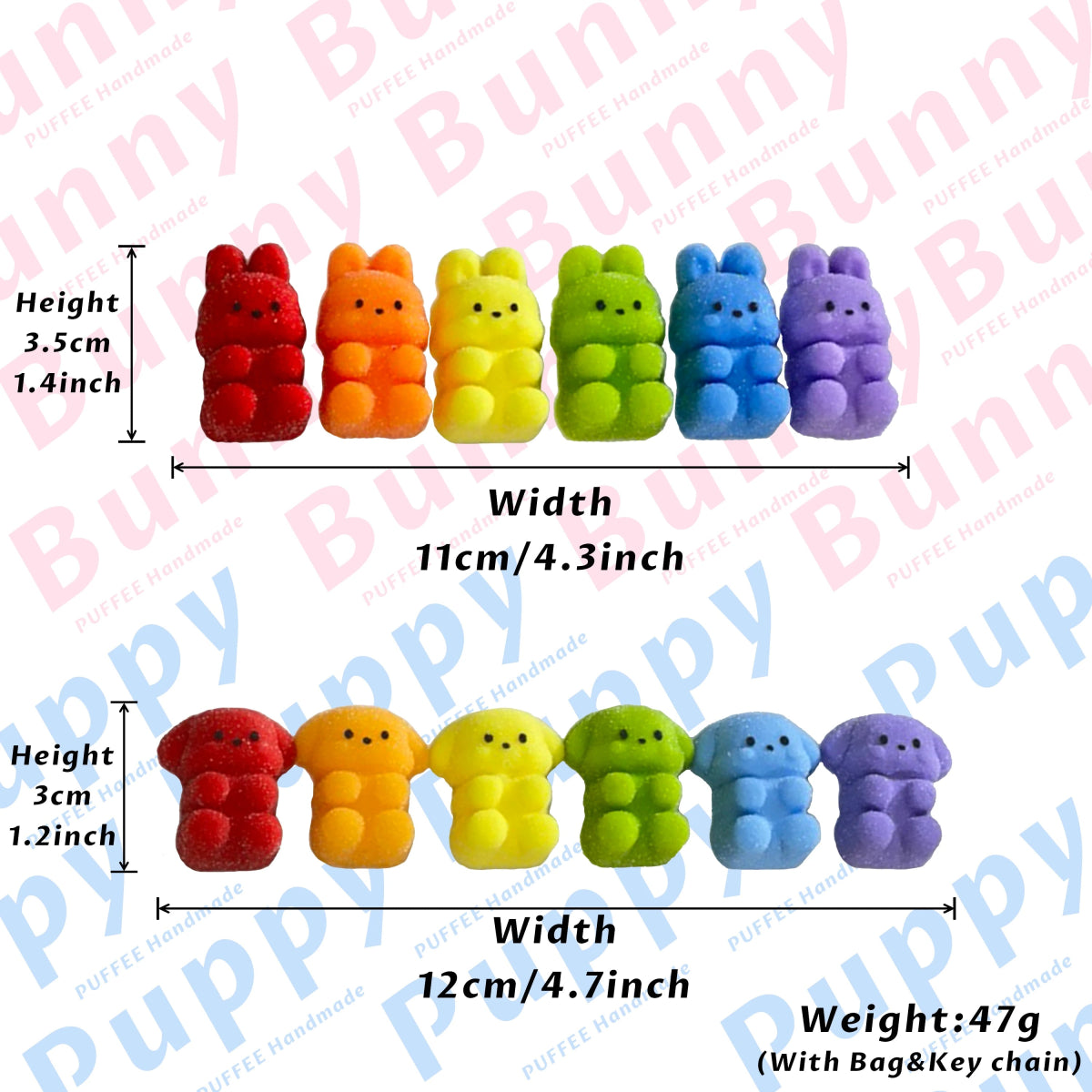 Taba Squishy Rainbow Bunny Puppy Taba Bunny and Puppy - The Squishy Bake Shop