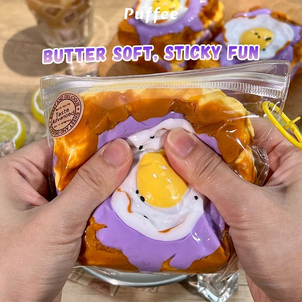 Taba Squishy Taro Egg Toast Taba - The Squishy Bake Shop